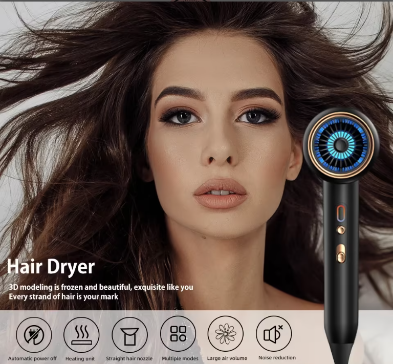 Sèche-cheveux Ionique 2400W professionnel. Power Dryer. Vent chaud et froid