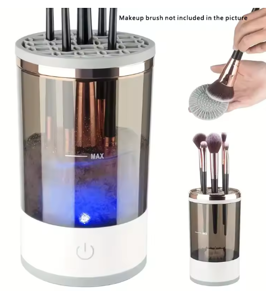 Nettoyeur de Brosse de Maquillage Electrique Portable avec Prise Rapide USB et Brosse de Nettoyage