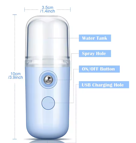Petit vaporisateur Facial Portable et Rechargeable, 30ml, Mini humidificateur sans fil pour la maison, Pulvérisateur d'hydratation, Brume fraîche
