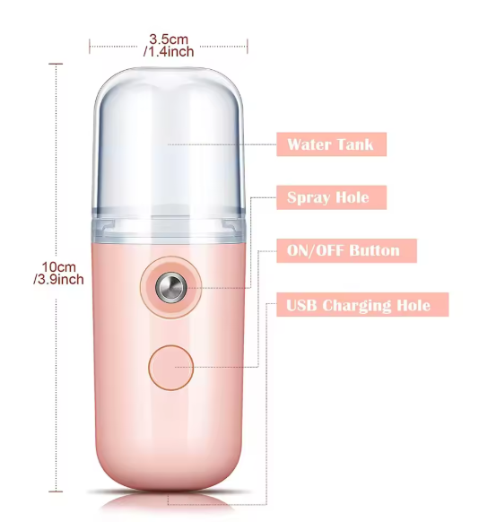 Petit vaporisateur Facial Portable et Rechargeable, 30ml, Mini humidificateur sans fil pour la maison, Pulvérisateur d'hydratation, Brume fraîche