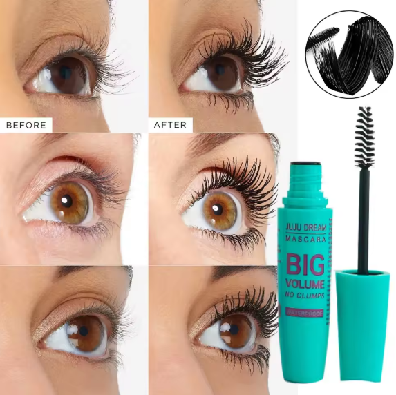 Mascara Curling 4D – Allongement, imperméable, résiste à la transpiration, longue durée, anti-tâches, unisexe, doux