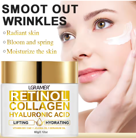 Crème pour le visage au rétinol, hydratante, anti-rides, au collagène, à l'acide hyaluronique, soins pour la peau, cosmétique pour femmes et hommes