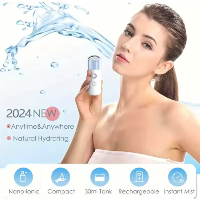 Petit vaporisateur Facial Portable et Rechargeable, 30ml, Mini humidificateur sans fil pour la maison, Pulvérisateur d'hydratation, Brume fraîche
