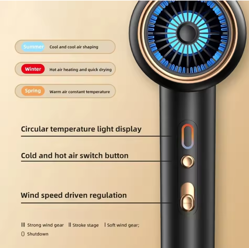 Sèche-cheveux Ionique 2400W  professionnel. Power Dryer. Vent chaud et froid