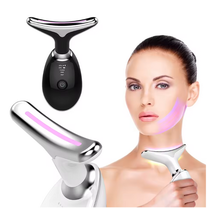 Appareil Lifting Visage et Cou, Massage et Thérapie à la lumière LED. Double menton, Raffermissement, Anti-rides