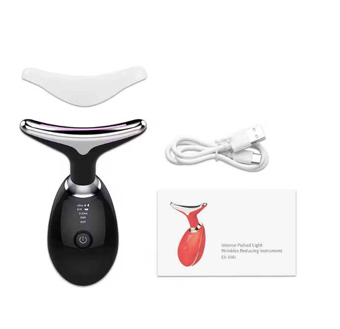 Appareil Lifting Visage et Cou, Massage et Thérapie à la lumière LED. Double menton, Raffermissement, Anti-rides