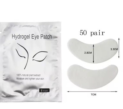 Patchs pour les yeux en Hydrogel, 50 paires, pour la construction d'extensions de cils, coussinets sous les yeux, autocollants pour cils greffés