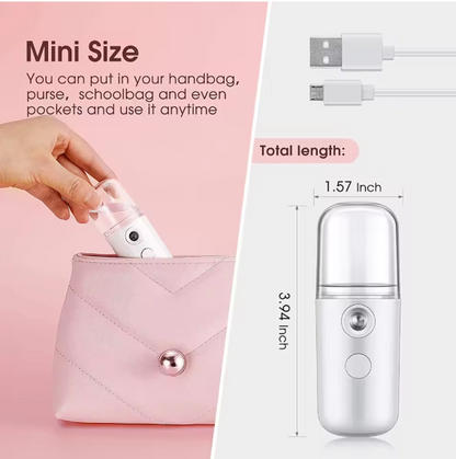 Petit vaporisateur Facial Portable et Rechargeable, 30ml, Mini humidificateur sans fil pour la maison, Pulvérisateur d'hydratation, Brume fraîche