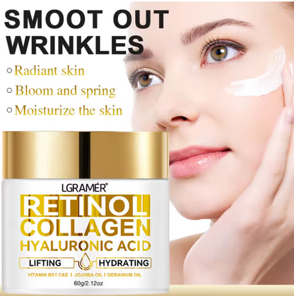 Crème pour le visage au rétinol, hydratante, anti-rides, au collagène, à l'acide hyaluronique, soins pour la peau, cosmétique pour femmes et hommes