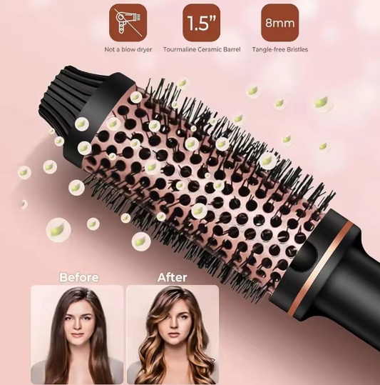 Fer à lisser ionique 3 en 1, fer à friser professionnel, brosse de coiffure chauffante, brosse thermique, anti-brûlure, baguette à boucles