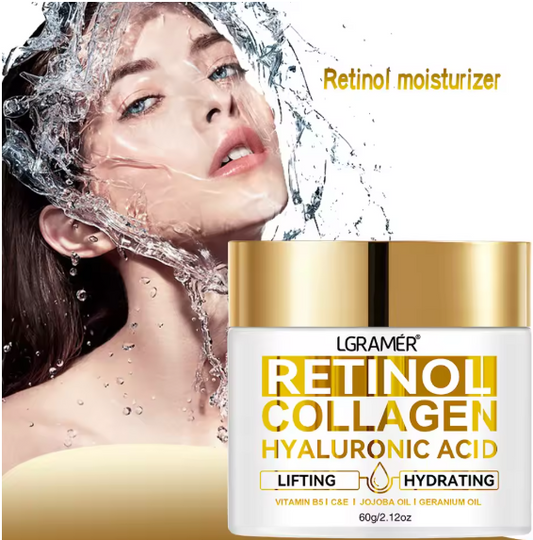 Crème pour le visage au rétinol, hydratante, anti-rides, au collagène, à l'acide hyaluronique, soins pour la peau, cosmétique pour femmes et hommes