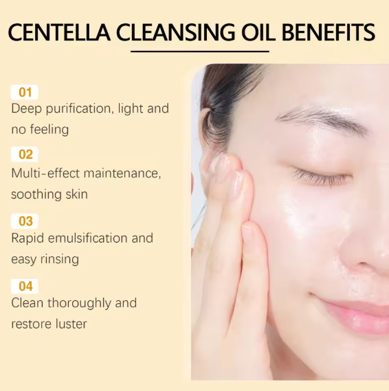 Centella Asiatica Huile nettoyante, corps et visage, hydratant, rétrécit les pores, soins pour la peau sensible